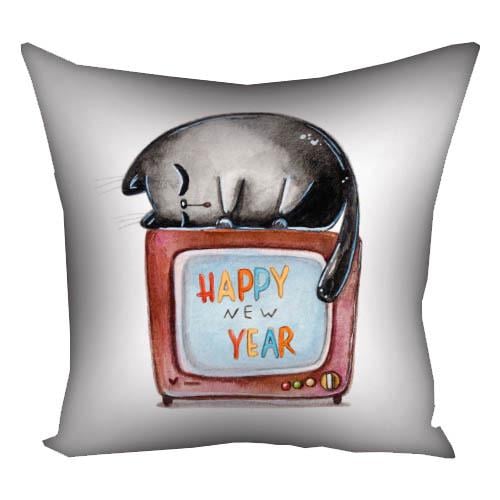 Подушка з принтом Presentville "Happy New Year" 50x50 см (5P_23NY007)