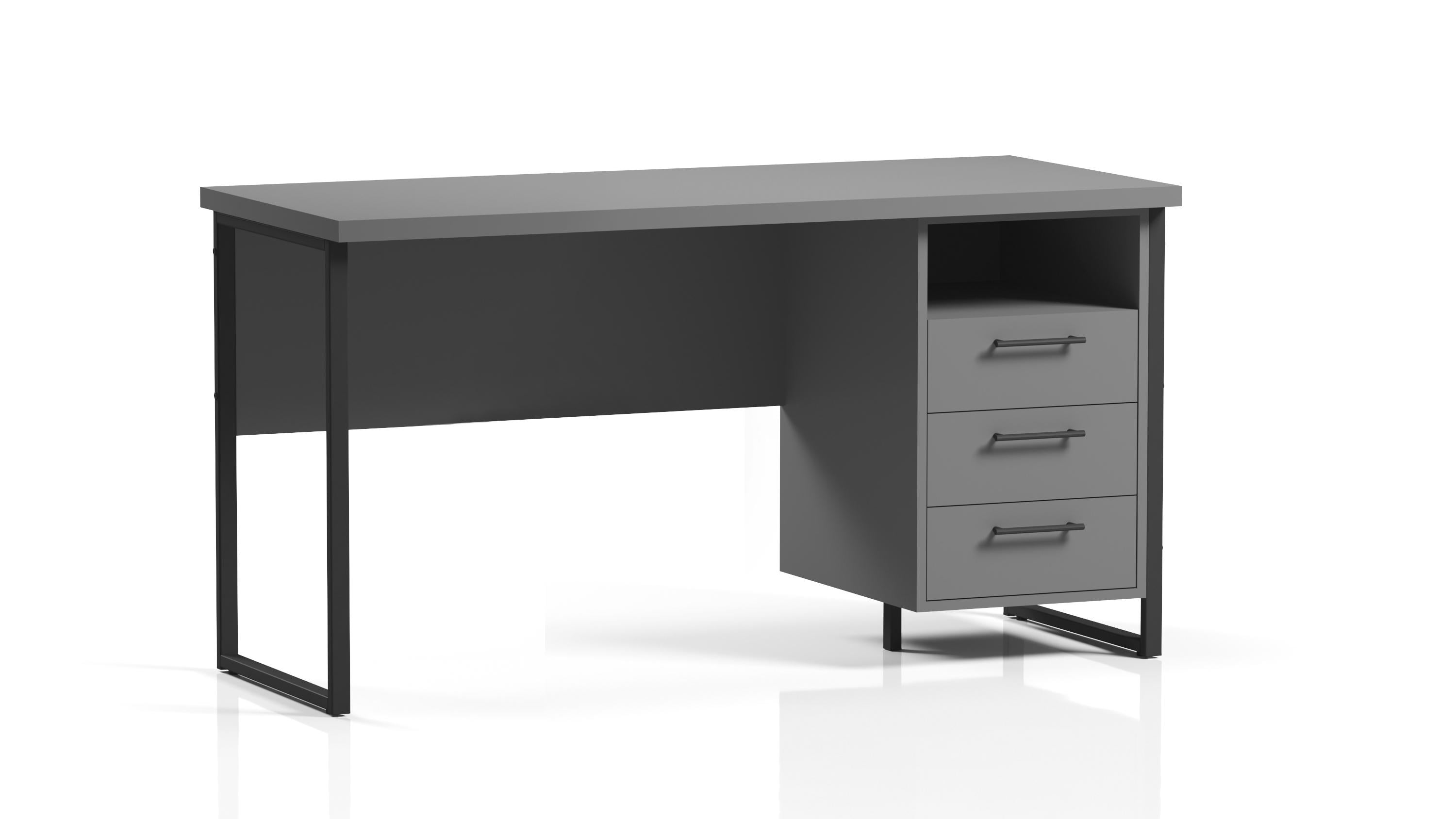 Письменный стол с тумбой ОП-172 Orange-Line Черный/Графит (404540)