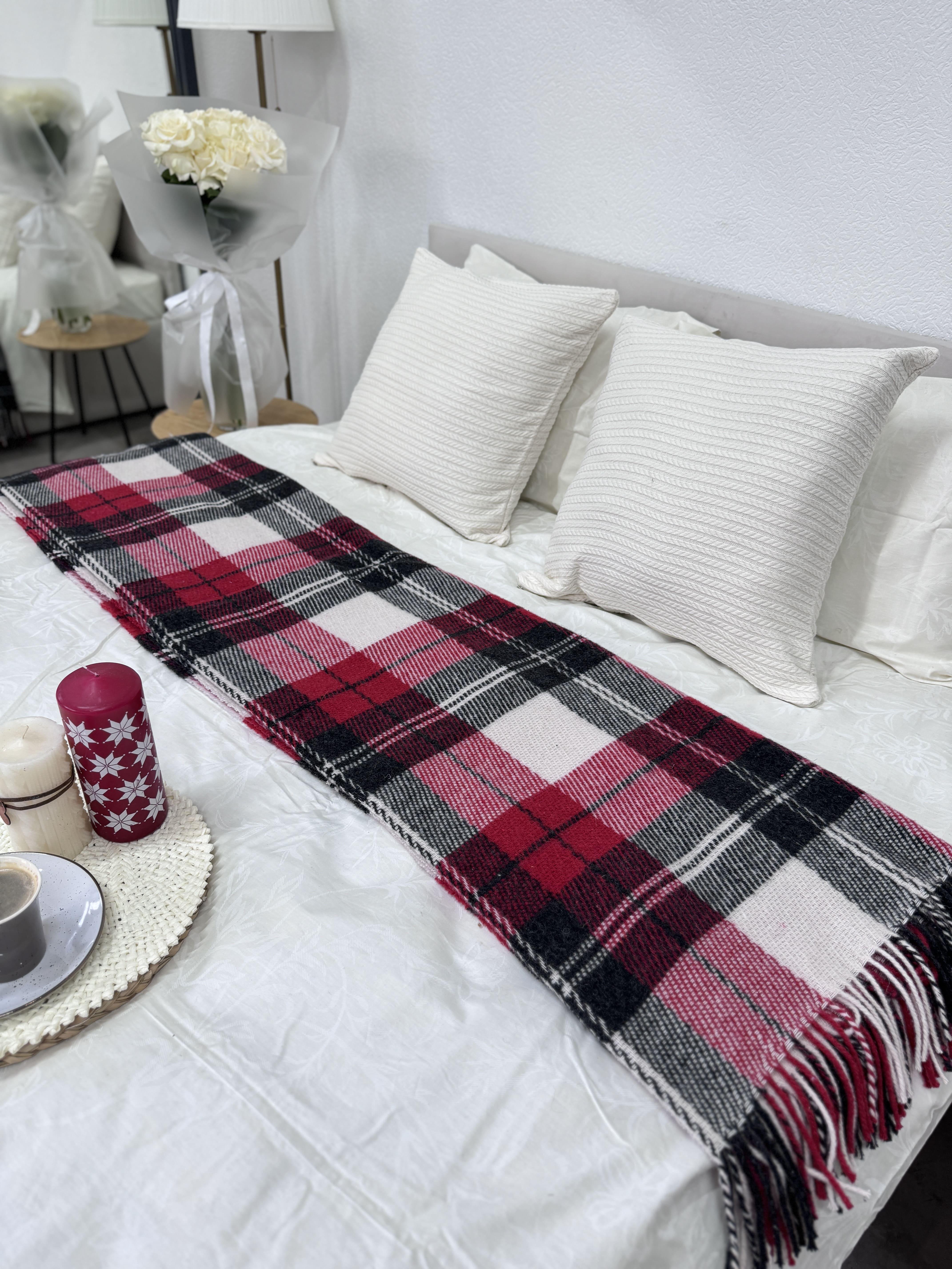 Плед Vladi шерстяной 170х210 см Красный