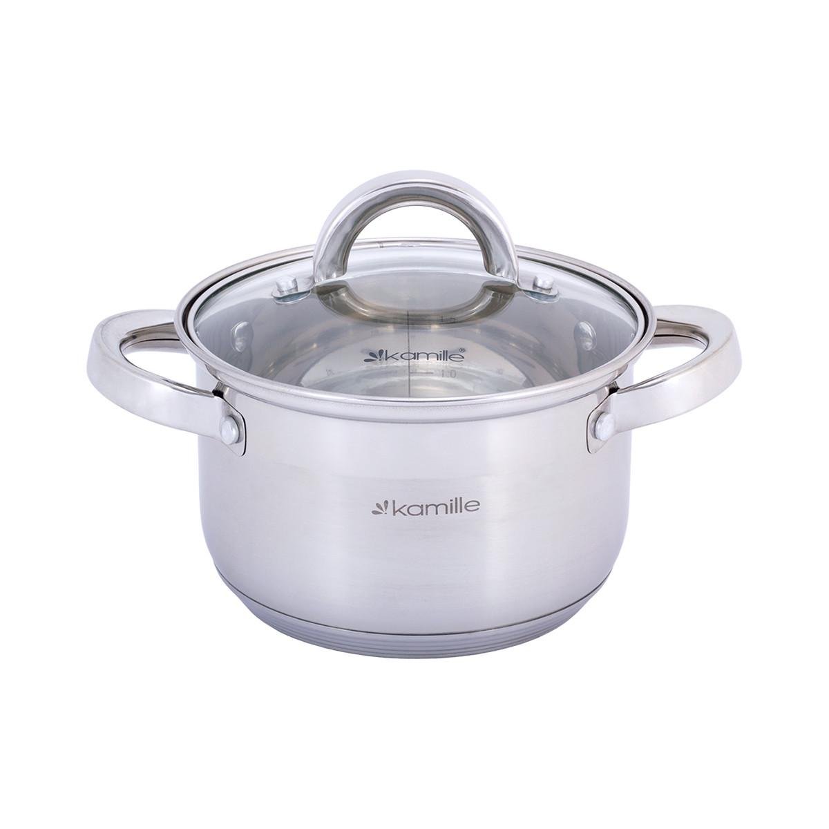 Набір каструль із кришками Kamille КМ-5627S із нержавіючої сталі з 4-х предметів Сталевий (150-84-5627S) - фото 4