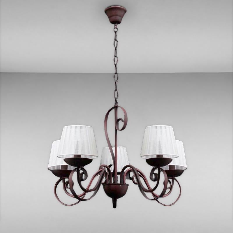 Люстра підвісна Light House SS-16034/5 RED CF на п'ять ламп Коричневий