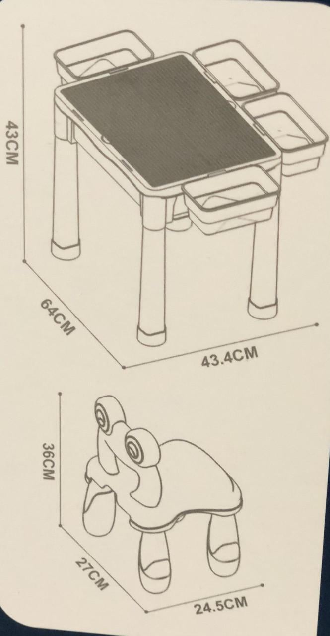 Столик-пісочниця для збірки конструктора зі стільчиком - фото 5
