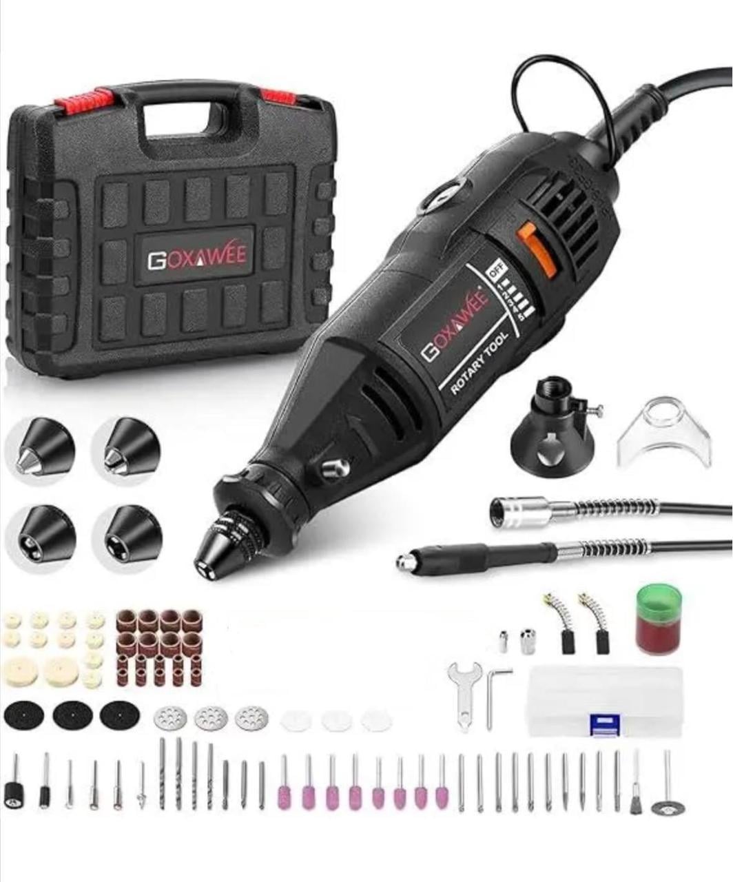 Набор роторных инструментов GOXAWEE Гравер 1,3А с быстрозажимным патроном MultiPro и гибким валом