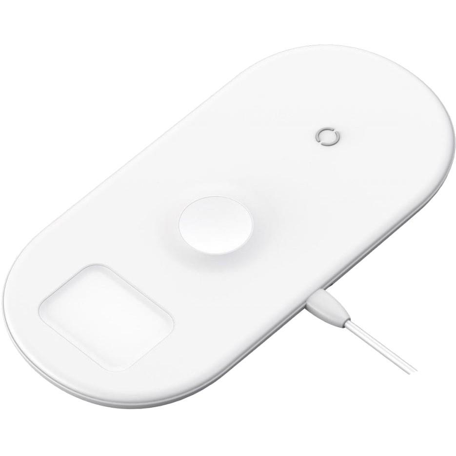 Бездротове зарядний пристрій Baseus Smart Series Wireless Charger 3in1, White