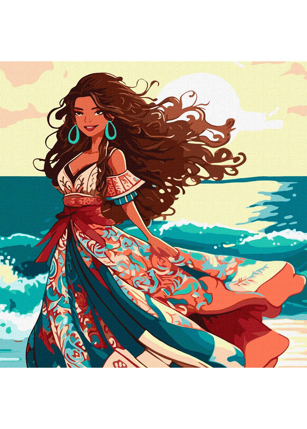 Картина по номерам ИДЕЙКА Красавица на побережье 40х40 см (KHO8332)