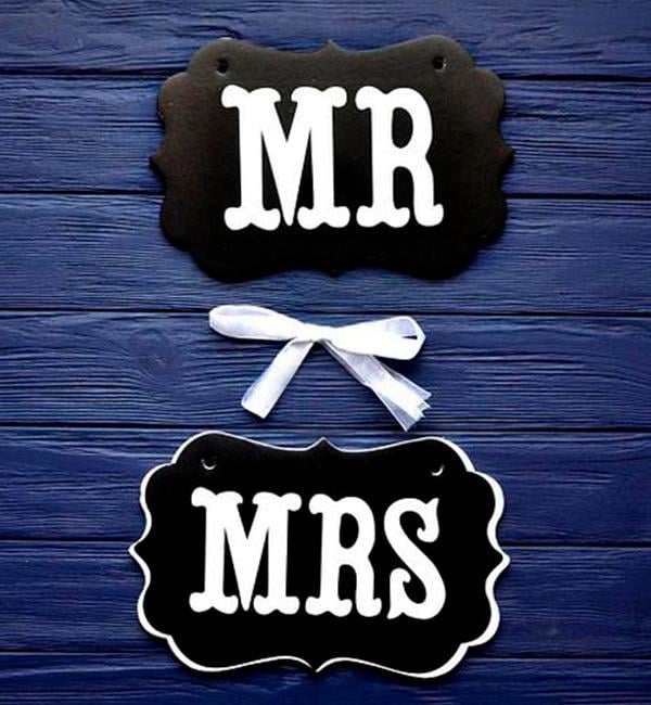 Фотобутофория табличка Mr&Mrs 2 пр. Черный (415050)
