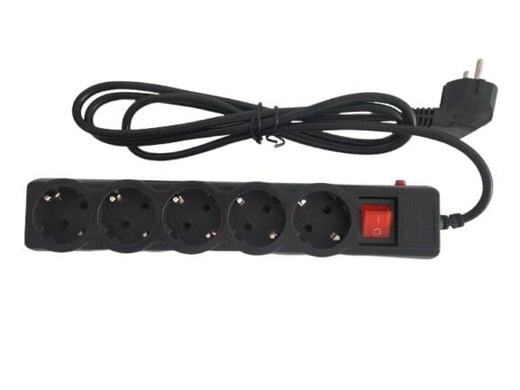 Сетевой фильтр удлинитель Gembird на 5 розеток 1,8 м Черный