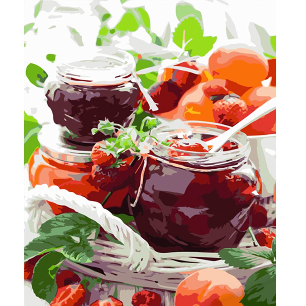 Картина по номерам Strateg Премиум Клубничный варенок 40x50 см (HH077)