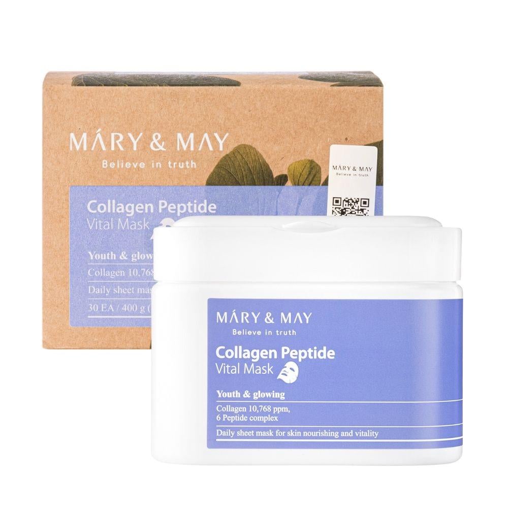 Набор увлажняющих лифтинг-масок для лица с пептидами Mary&May Collagen Peptide Vital Mask 30 шт. (2932421562)