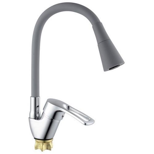 Смеситель для кухни Champion Yub 011-181 MI6422 с гибким изливом Серый (237533)