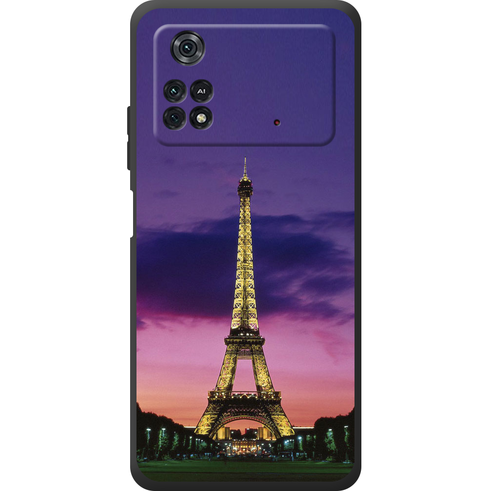 Чехол BoxFace Poco M4 Pro 4G Полночь в Париже Черный силикон (44475-up964-44485)