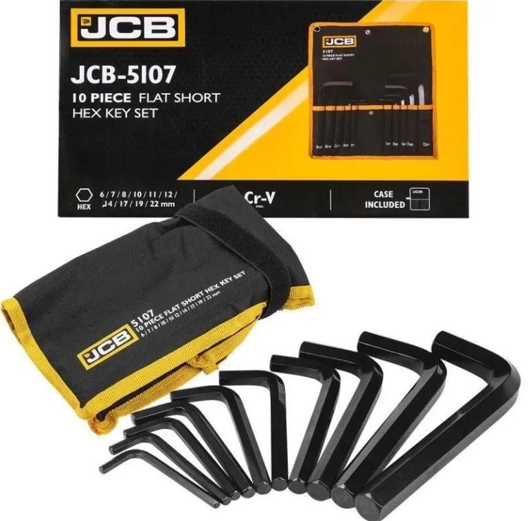 Haбіp ключів Г-подібний JCB Tools JCB-5107 в чохлі HEX 10 пр. 6-22 мм (JCB-5107)