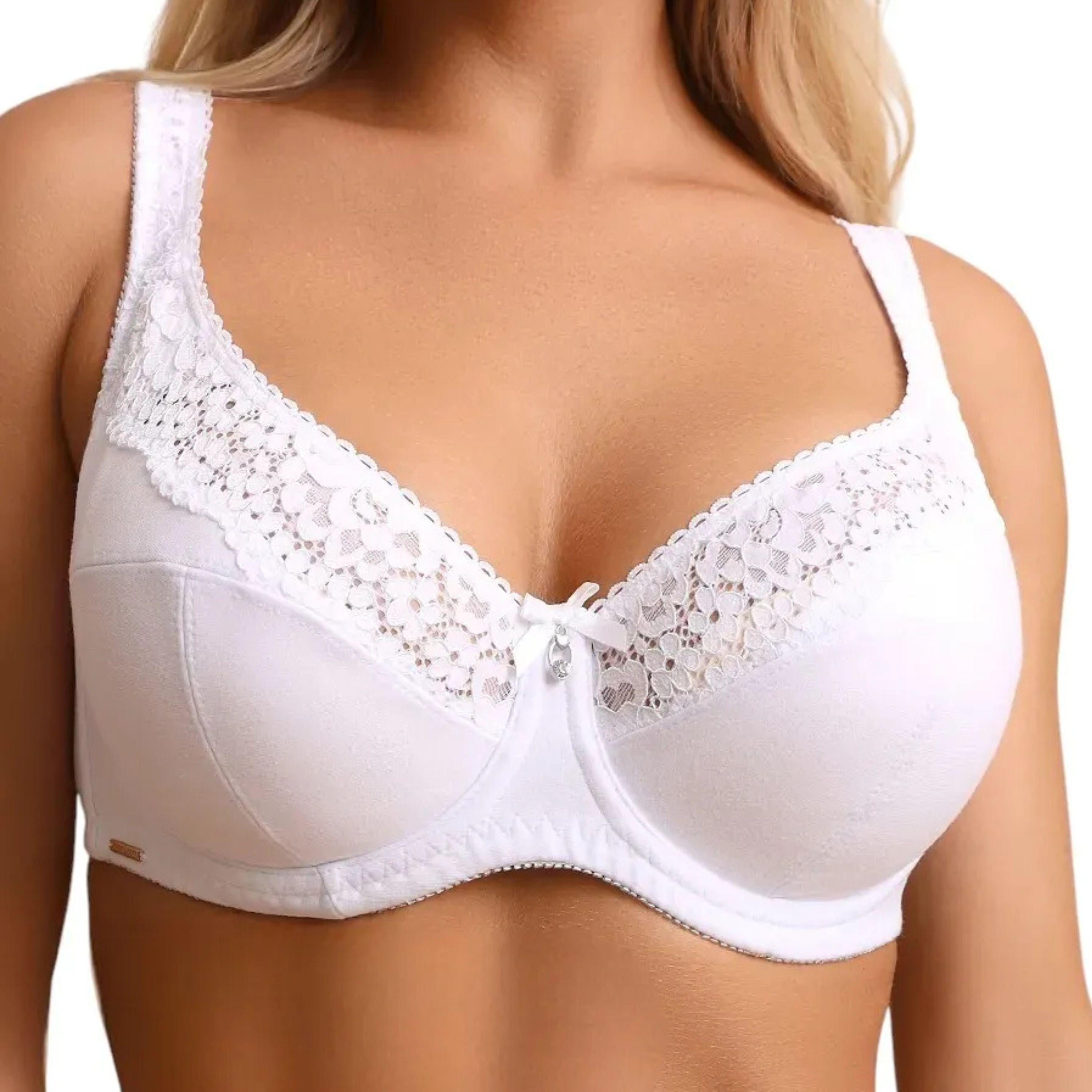 Бюстгальтер с косточками Lanny Mode тонкий хлопковый 95D Белый (11848)