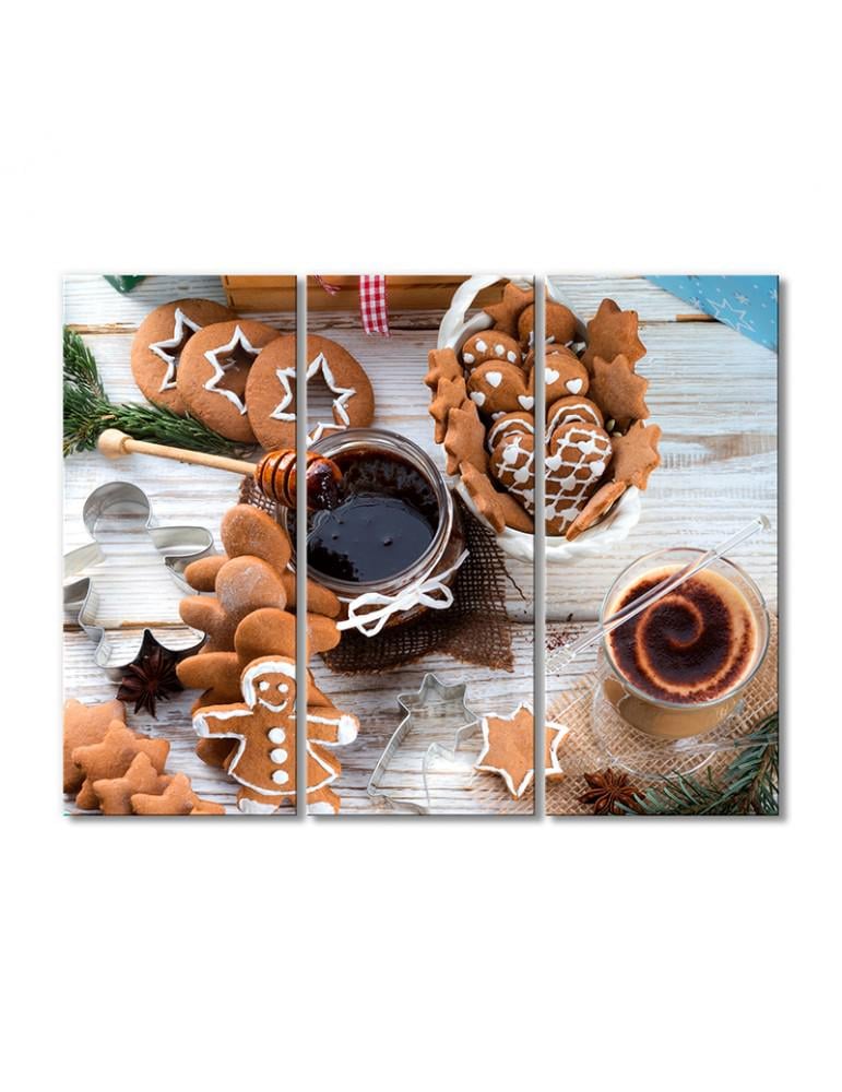 Картина модульная Рождественский завтрак 3 модуля 120x180 см