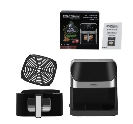 Аэрофритюрница Kraft&Dele KD4108 6 л Черный (29544684)