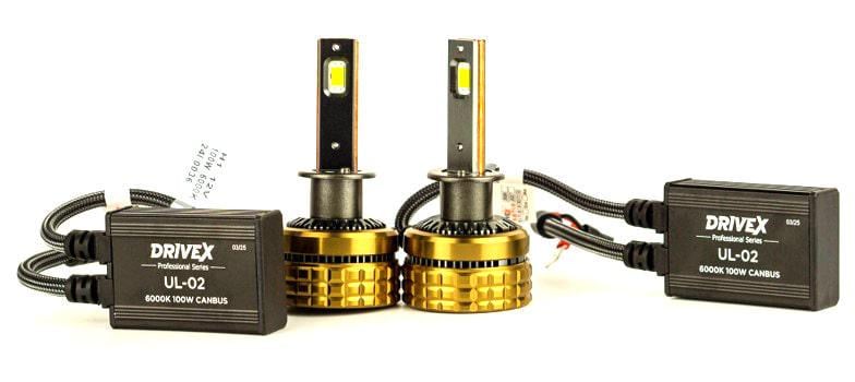 Автолампи DriveX LED UL-02 H1 6K 100W CAN 2 шт. - фото 2 Автолампи DriveX LED UL-02 H1 6K 100W CAN 2 шт. - фото 2