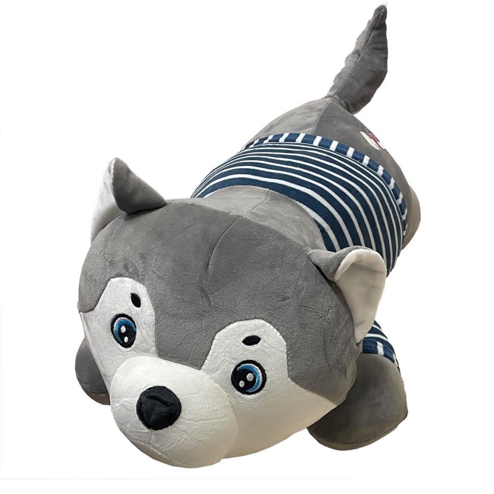 М'яка іграшка Bambi Собачка L1124 з пледом 60 см Grey (RLT48459)