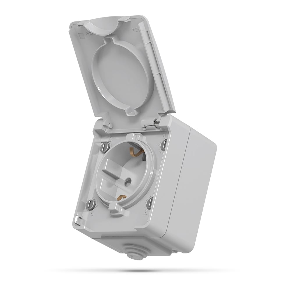 Розетка наружная одинарная Videx Binera IP65 Серый (VF-BNW21G-G)