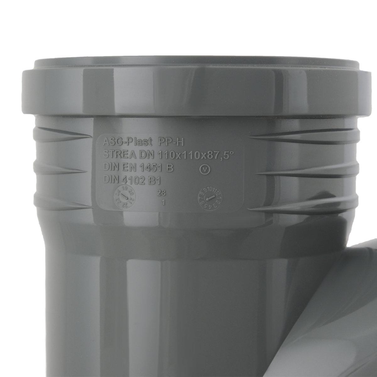 Трійник внутрішній ASG HTR Ф110 мм X87° (SW-78869) - фото 3 Трійник внутрішній ASG HTR Ф110 мм X87° (SW-78869) - фото 3