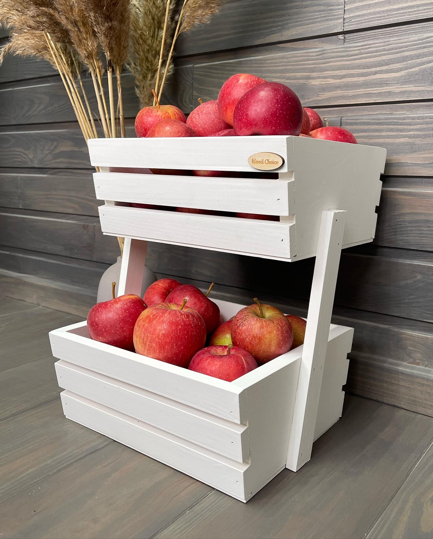 Ящик-фруктовниця дерев'яна 2 яруси Білий (142) - фото 2