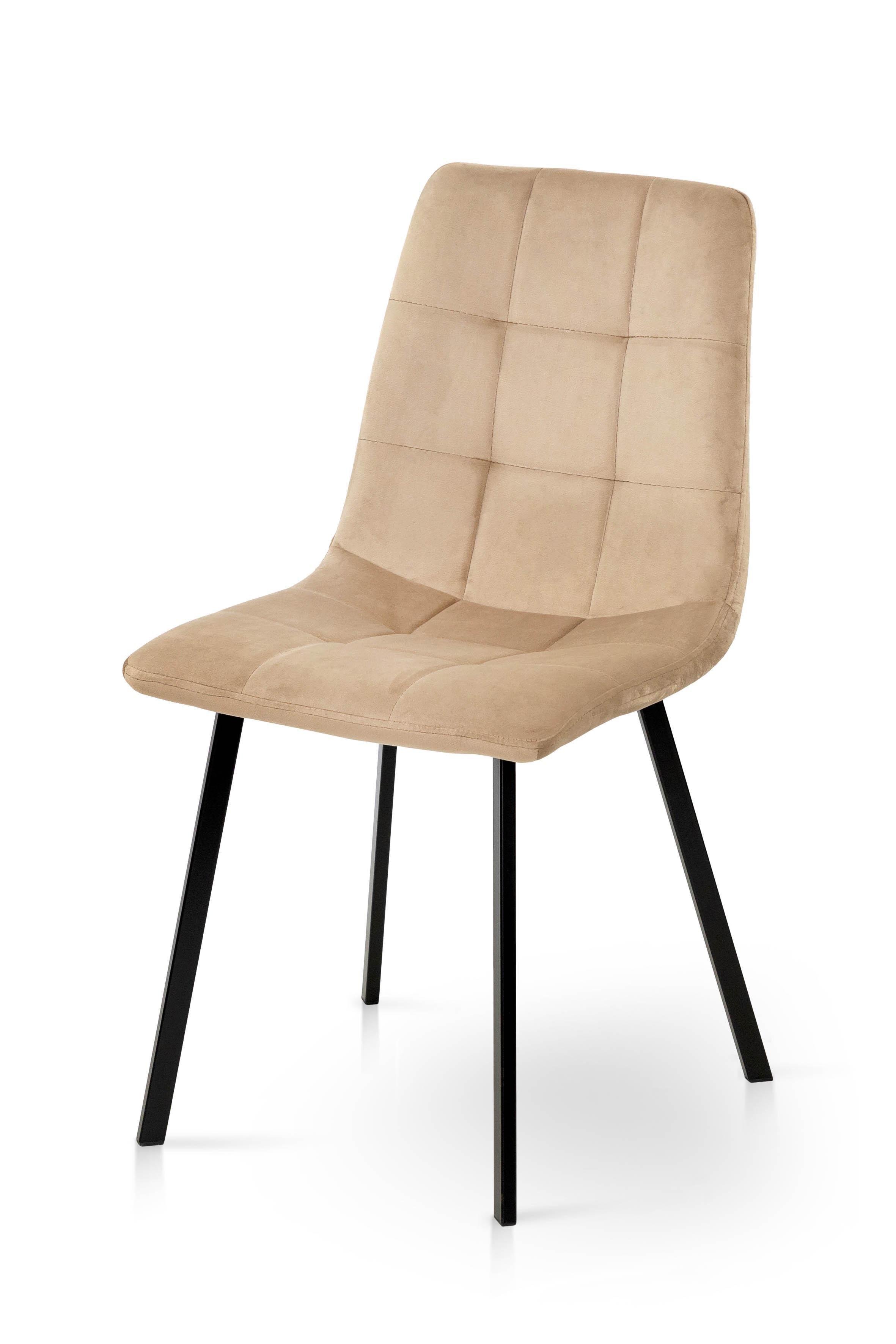 Стілець для кухні та вітальні ГРЕЙС Ментос 420х870х450 мм Чорний/Бежевий (GAА0056982) - фото 3 Стілець для кухні та вітальні ГРЕЙС Ментос 420х870х450 мм Чорний/Бежевий (GAА0056982) - фото 3