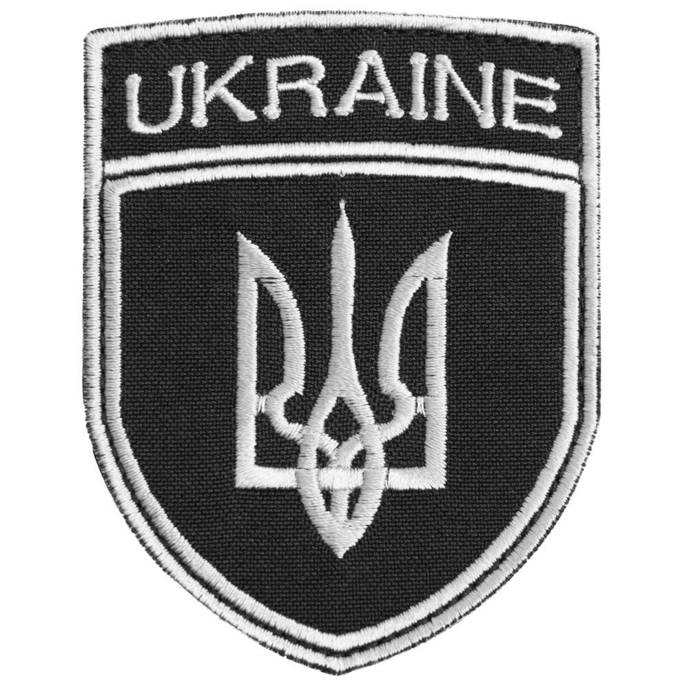 Шеврон-нашивка на липучке Трезубец Украины UKRAINE 7х9 см (23968)