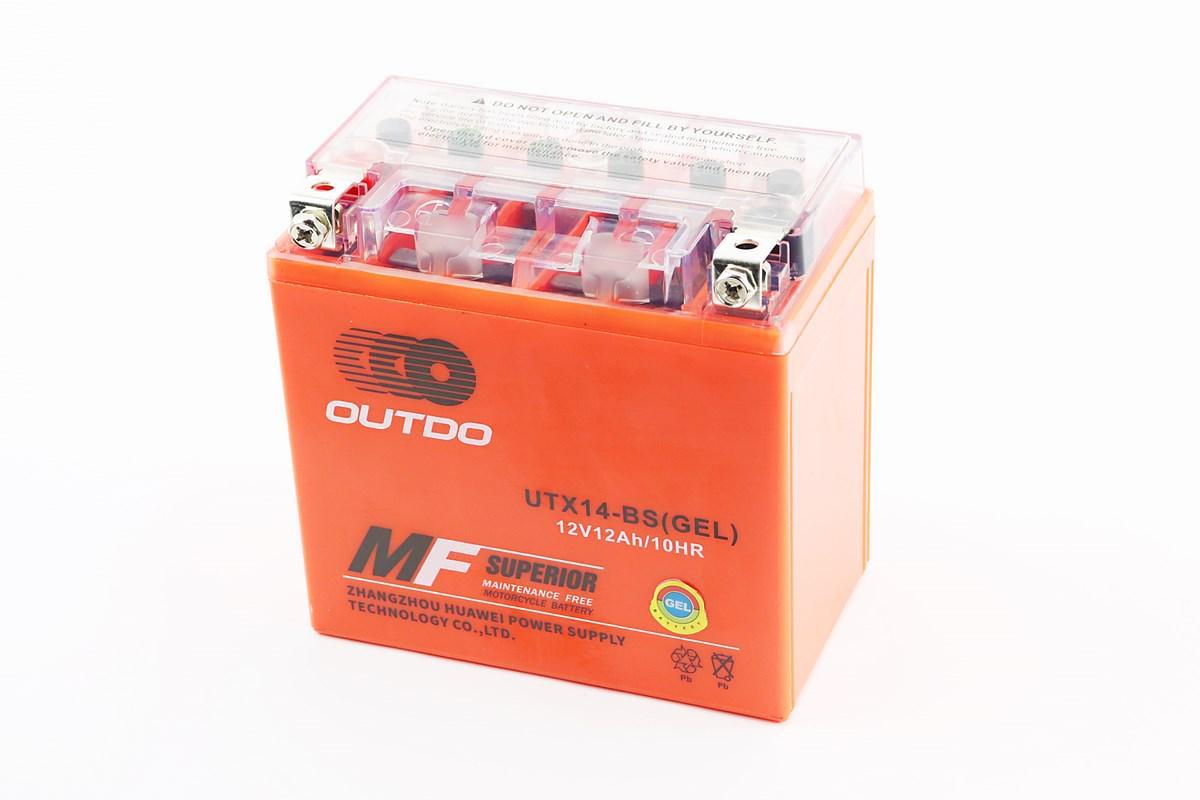 Акумулятор для мотоцикла гелевий Outdo 12V 12 Ah UTX14-BS