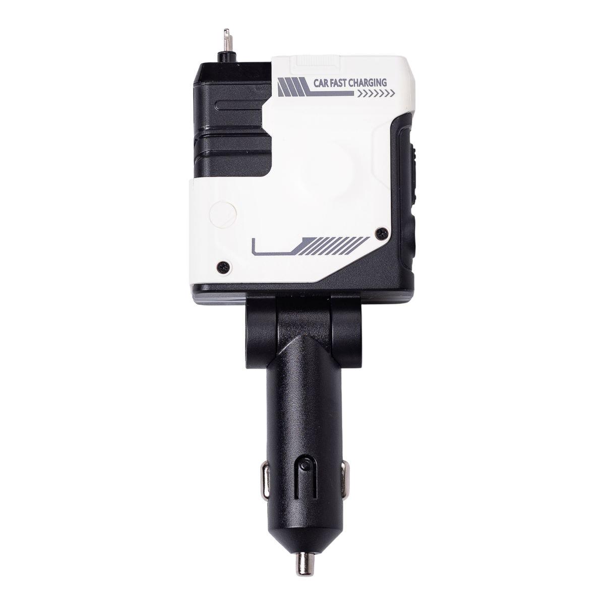 Зарядний пристрій автомобільний Mecha з висувними кабелями та портами USB/Type-C Білий (6833) - фото 8 Зарядний пристрій автомобільний Mecha з висувними кабелями та портами USB/Type-C Білий (6833) - фото 8