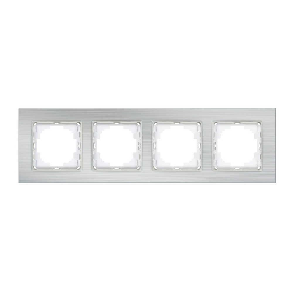 Рамка четырехместная Nilson Alegra Серебряный алюминий (25GS0094)