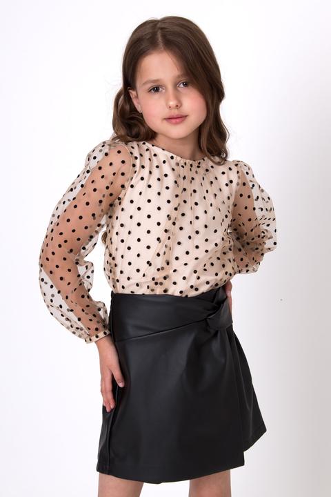 Блузка для дівчинки Mevis Горошок 5151-02 122 см Бежевий