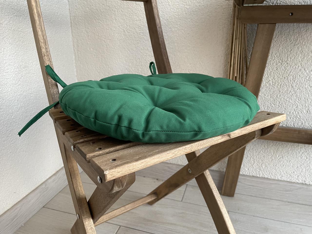 Подушка на стул с завязками круглая Color 40х40х5 см Зеленый - фото 8