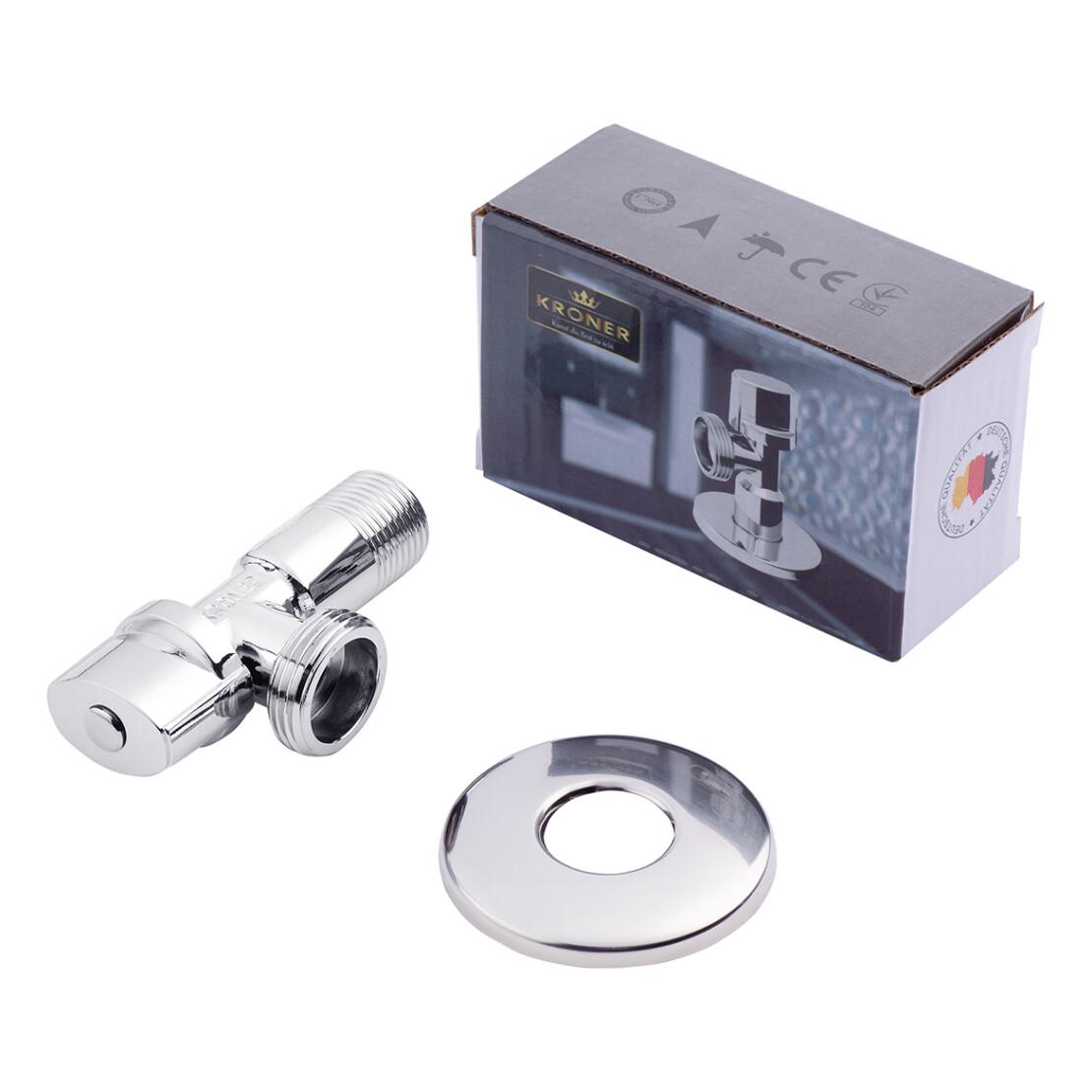 Кран приборный Kroner KRP Eckventil C202 1/2"х3/4" НН (CV027380) - фото 2 Кран приборный Kroner KRP Eckventil C202 1/2"х3/4" НН (CV027380) - фото 2