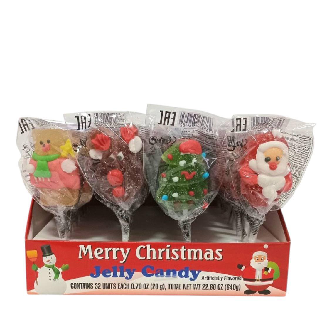 Конфета желейная на палочке Jelly Candy Merry Christmas Фигурки 32 шт. (00000006279)