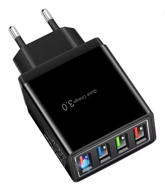 Зарядное устройство для смартфонов/планшетов 35W 3A 4xUSB port с быстрой зарядкой QC 3.0 Черный (1539)