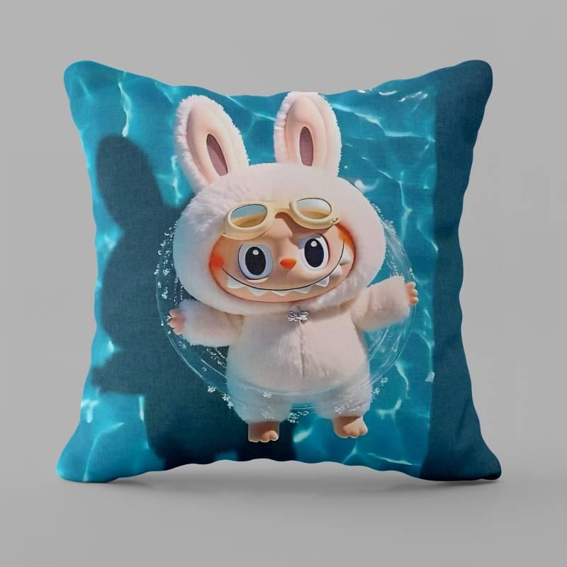 Подушка велюрова Лабубу 6 двосторонній 3D принт 50x50 см (14811_E)