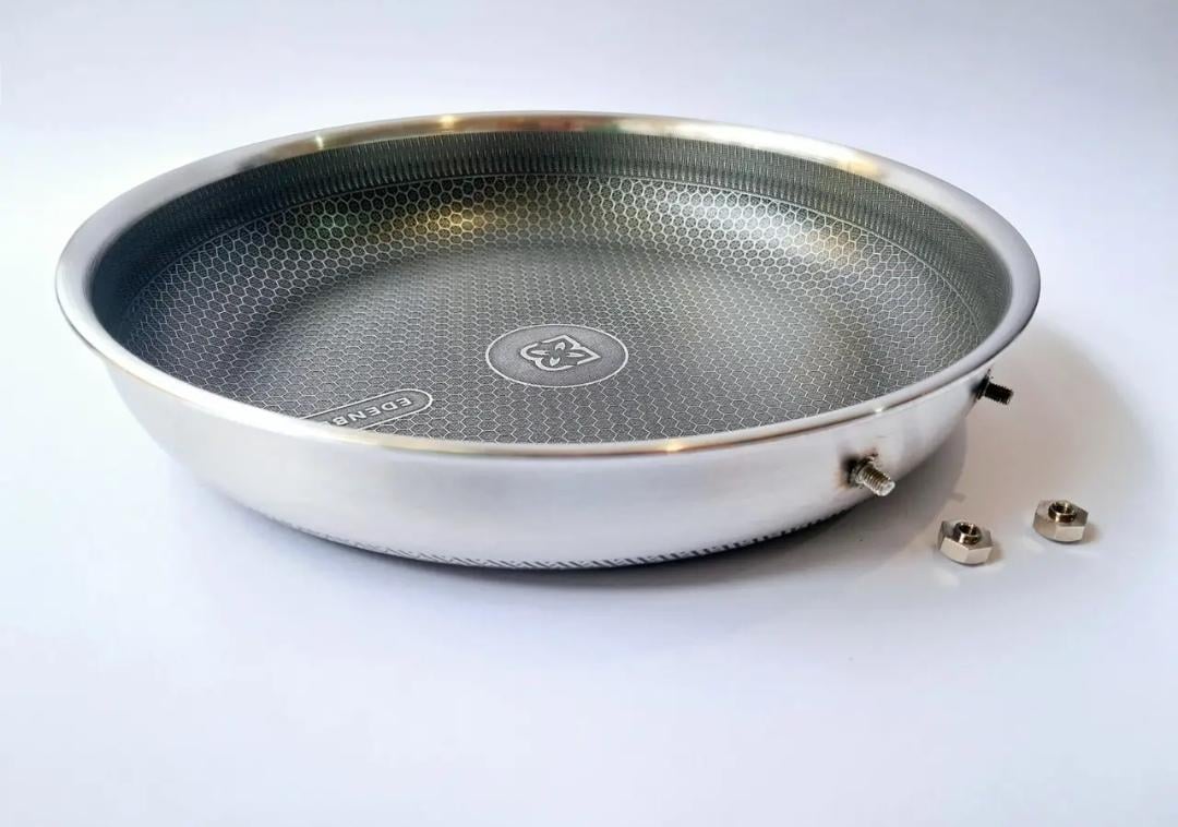 Сковорода с крышкой Edenberg EB-13057 из нержавеющей стали с трехслойным антипригарным покрытием 22x4,8 см (EB-13057) - фото 4