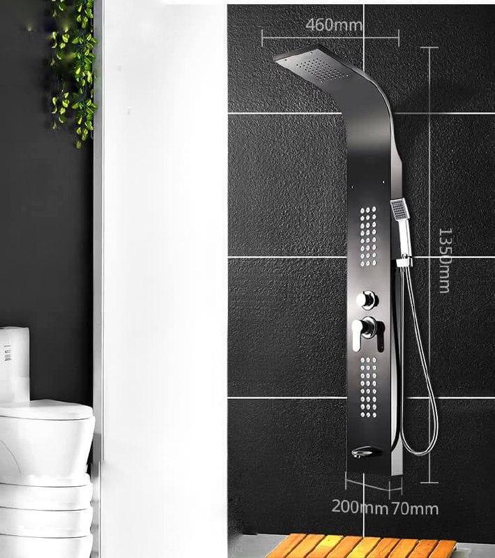 Душевая панель Epelli Megacascata Nero B с фиксированной воронкой/массажными форсунками и изливом Черный (2447983872) - фото 9 Душевая панель Epelli Megacascata Nero B с фиксированной воронкой/массажными форсунками и изливом Черный (2447983872) - фото 9