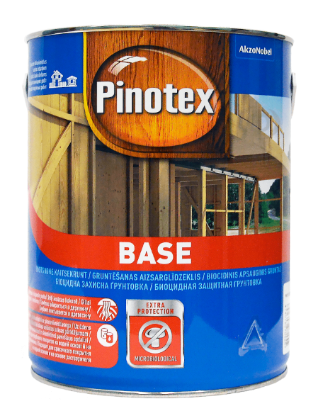 Грунтовочная краска для дерева Pinotex Base биоцидная 3 л Бесцветная (5309018)