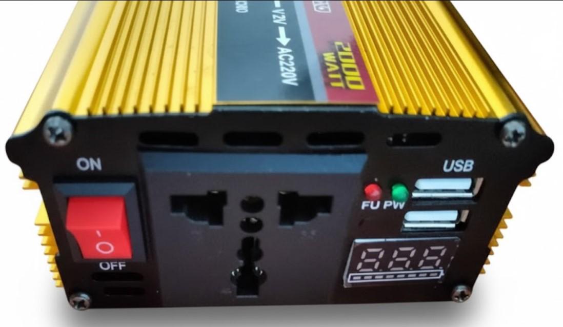 Преобразователь напряжения автомобильный Power One Plus 2000W 12V/220V с LCD экраном (2104618785) - фото 5