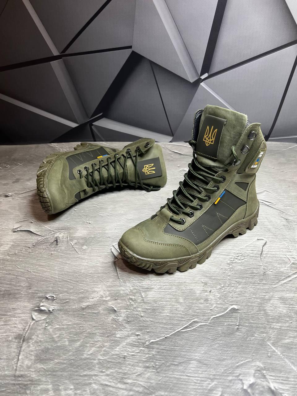 Берці чоловічі із натурального нубука/кордури демісезонні р. 41 Хакі - фото 2 Берці чоловічі із натурального нубука/кордури демісезонні р. 41 Хакі - фото 2