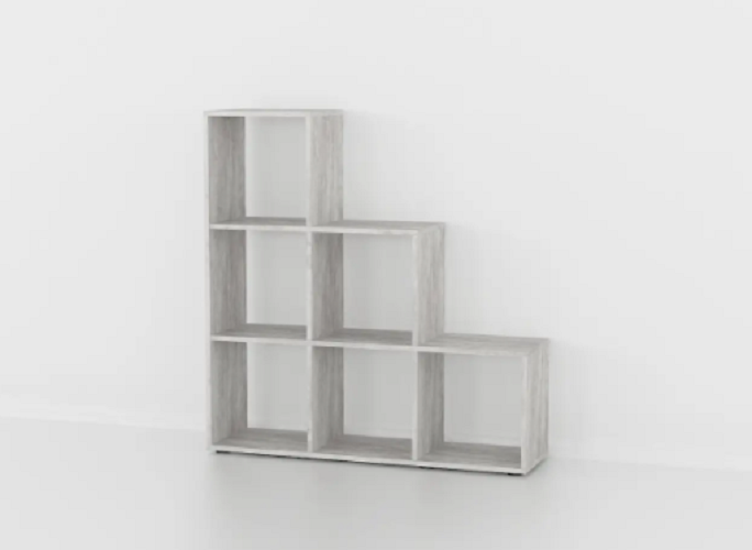 Стелаж драбинка для дому на 6 комірок Бетон (Р39а)