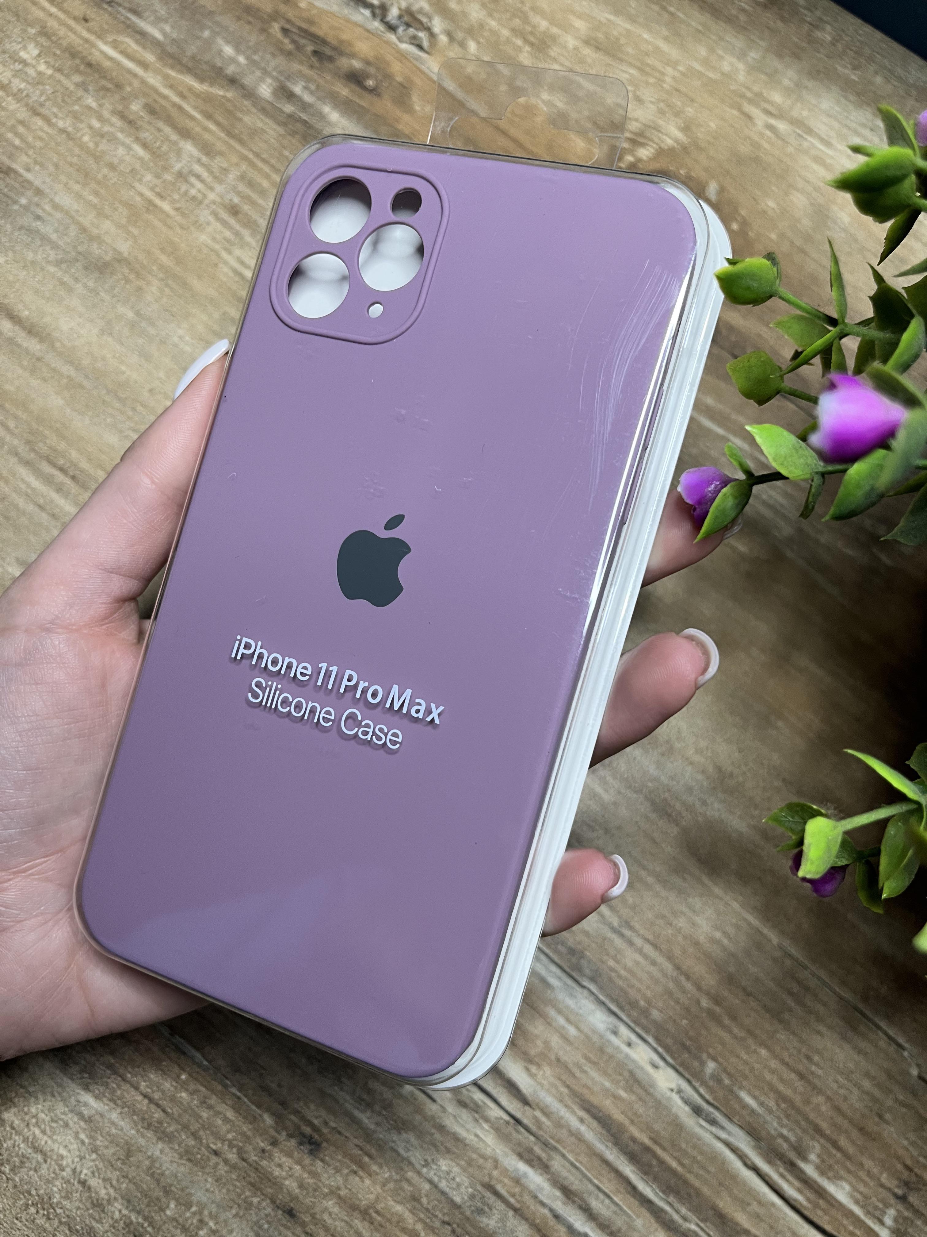 Чехол накладка на iPhone (Айфон) 11 pro max квадратные борта silicone case full camera Apple