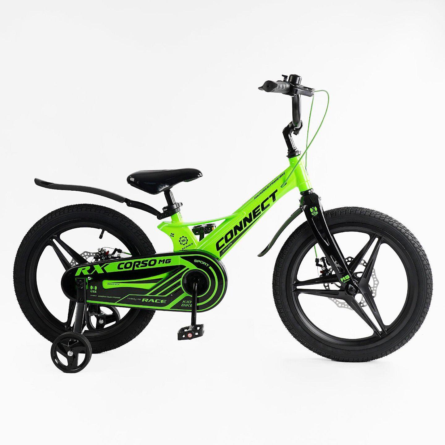 Велосипед двухколесный Corso Connect 18" детский магниевый Зеленый - фото 2 Велосипед двухколесный Corso Connect 18" детский магниевый Зеленый - фото 2
