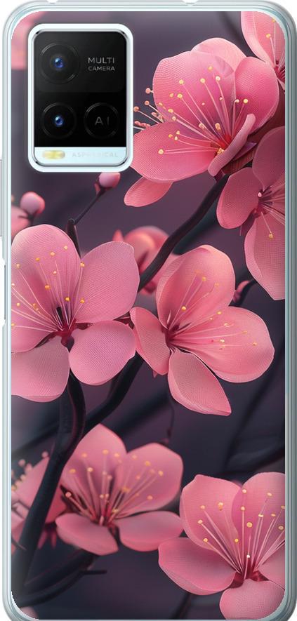 Чехол на Vivo Y21 Пурпурная сакура (6075u-669-42517) Чехол на Vivo Y21 Пурпурная сакура (6075u-669-42517)