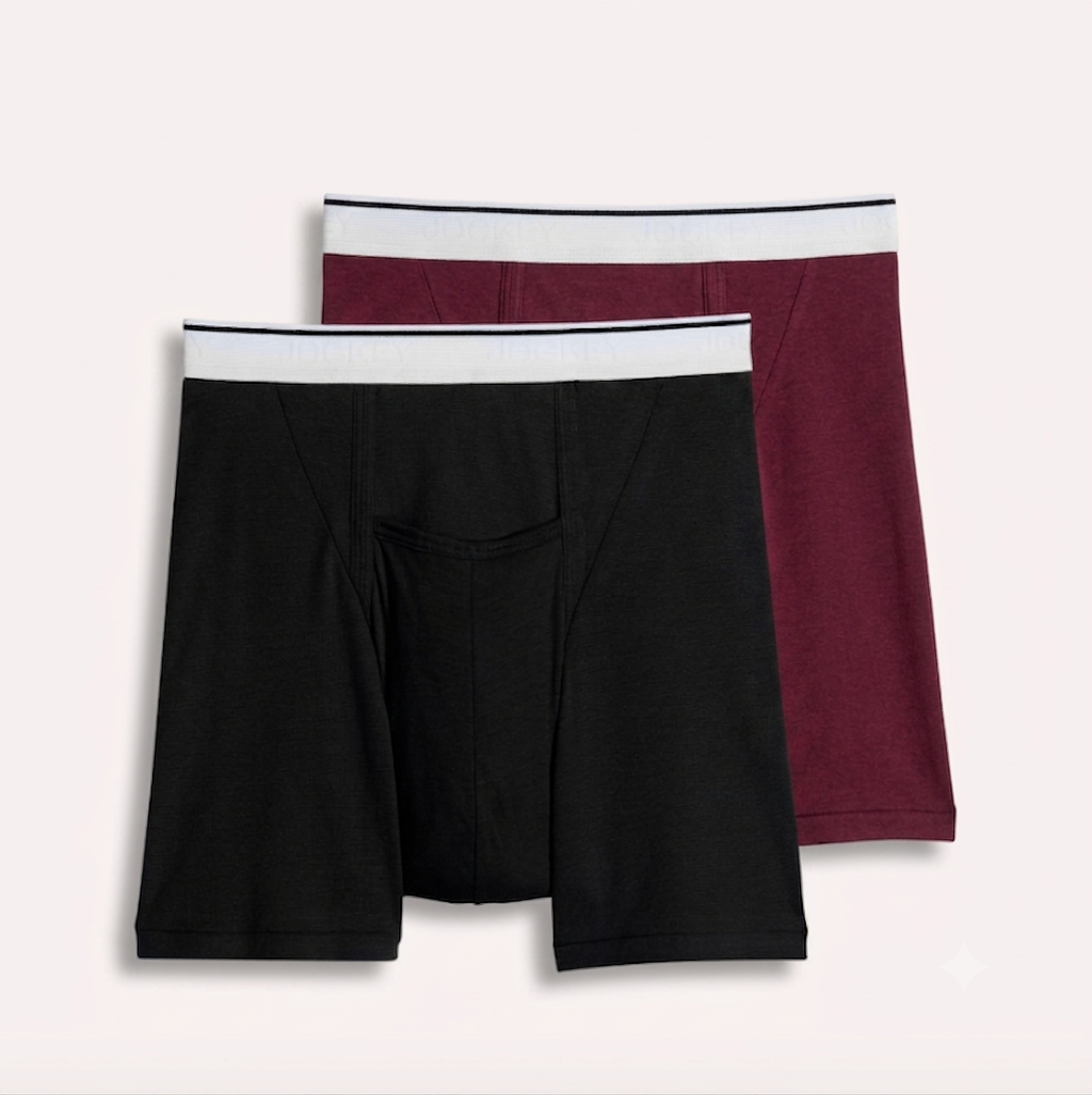 Набор трусов-боксеров Jockey® Pouch Boxer Brief M 2 шт. Черный/Бордовой (988545)