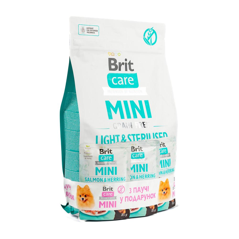 Корм сухой Brit CARE Mini GF Light and Sterilised для стерилизованных собак малых пород и избыточным весом кролик и лосось (2700000049433)