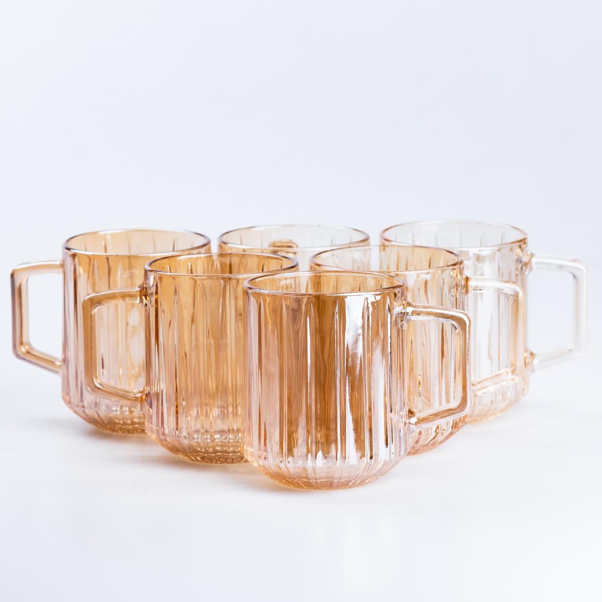Набор стеклянных чашек Lirmartur 310 мл 6 шт. Янтарный (HP527)