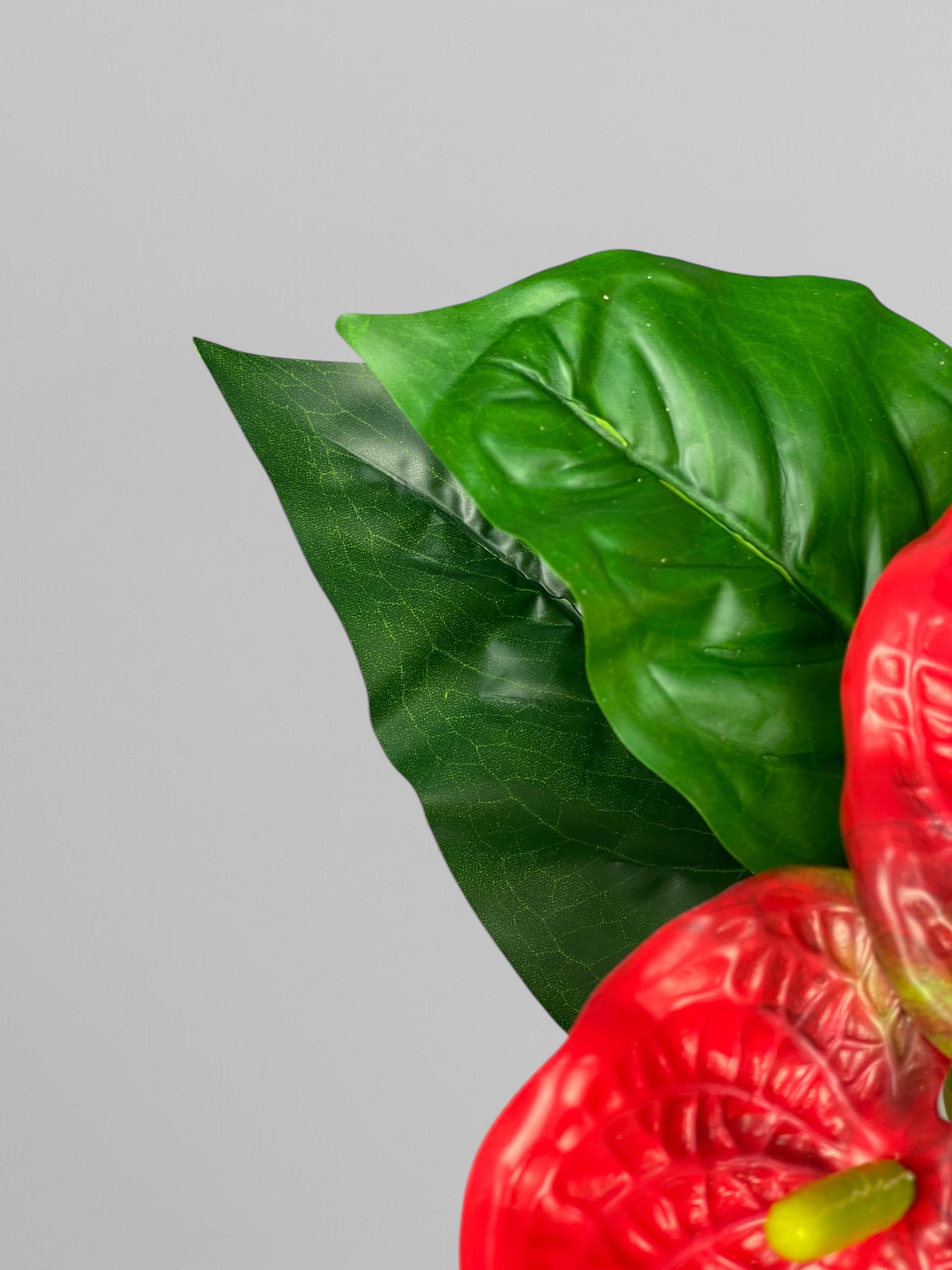 Латексный букет антуриума 3 цветка 32 см Красный (К13110) - фото 4 Латексный букет антуриума 3 цветка 32 см Красный (К13110) - фото 4