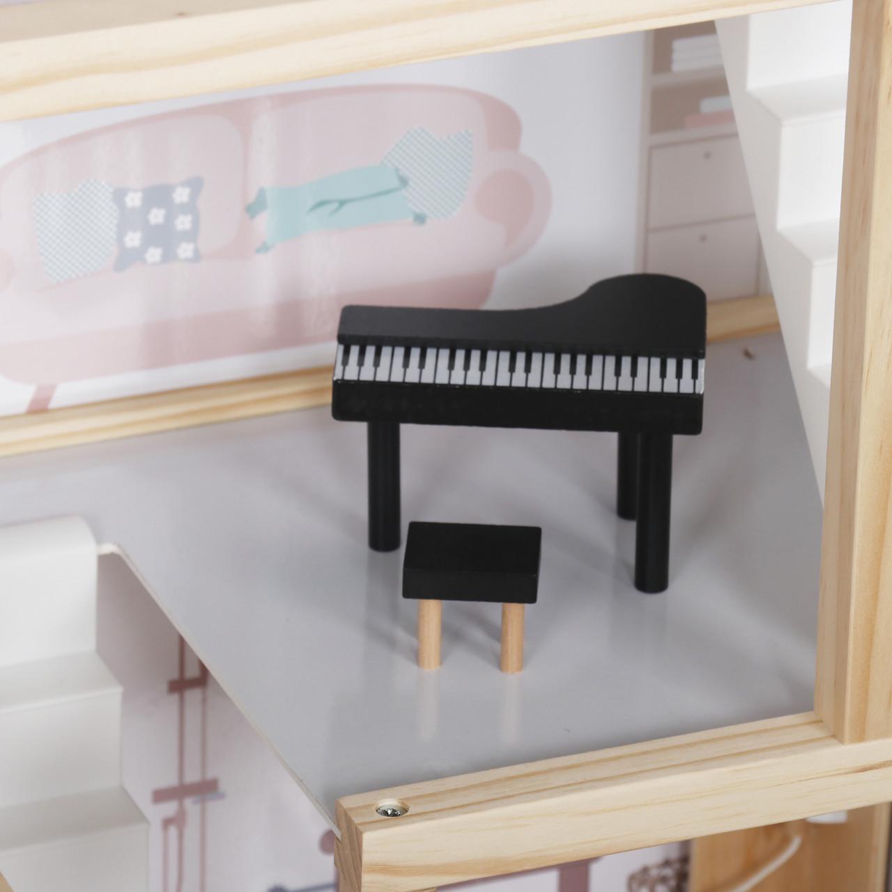 Кукольный домик деревянный AVKO Вилла Толедо с мебелью Pink (44444413) - фото 4