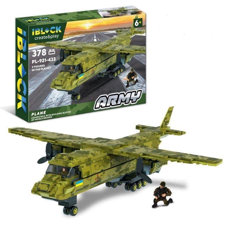 Конструктор дитячий Iblock Військовий літак 378 деталей (PL-921-433)